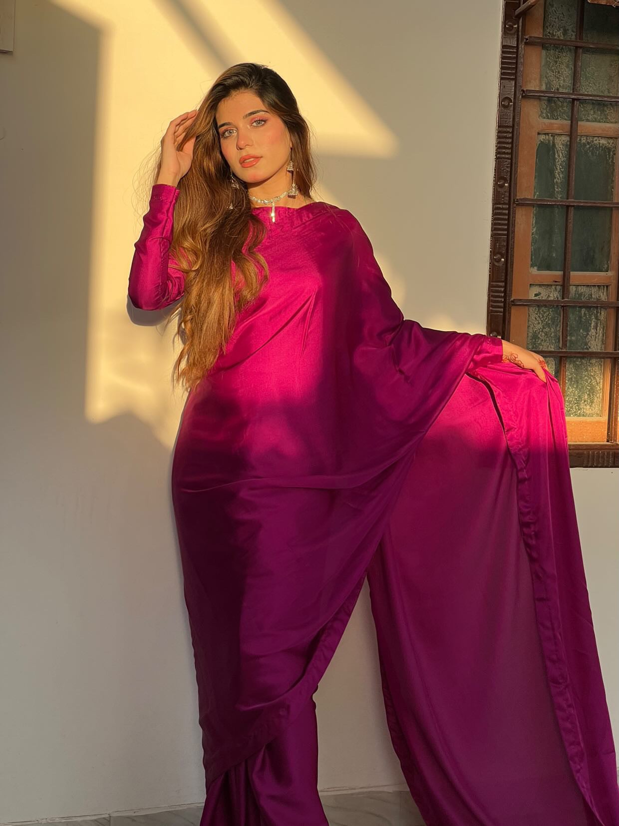 Magenta silk