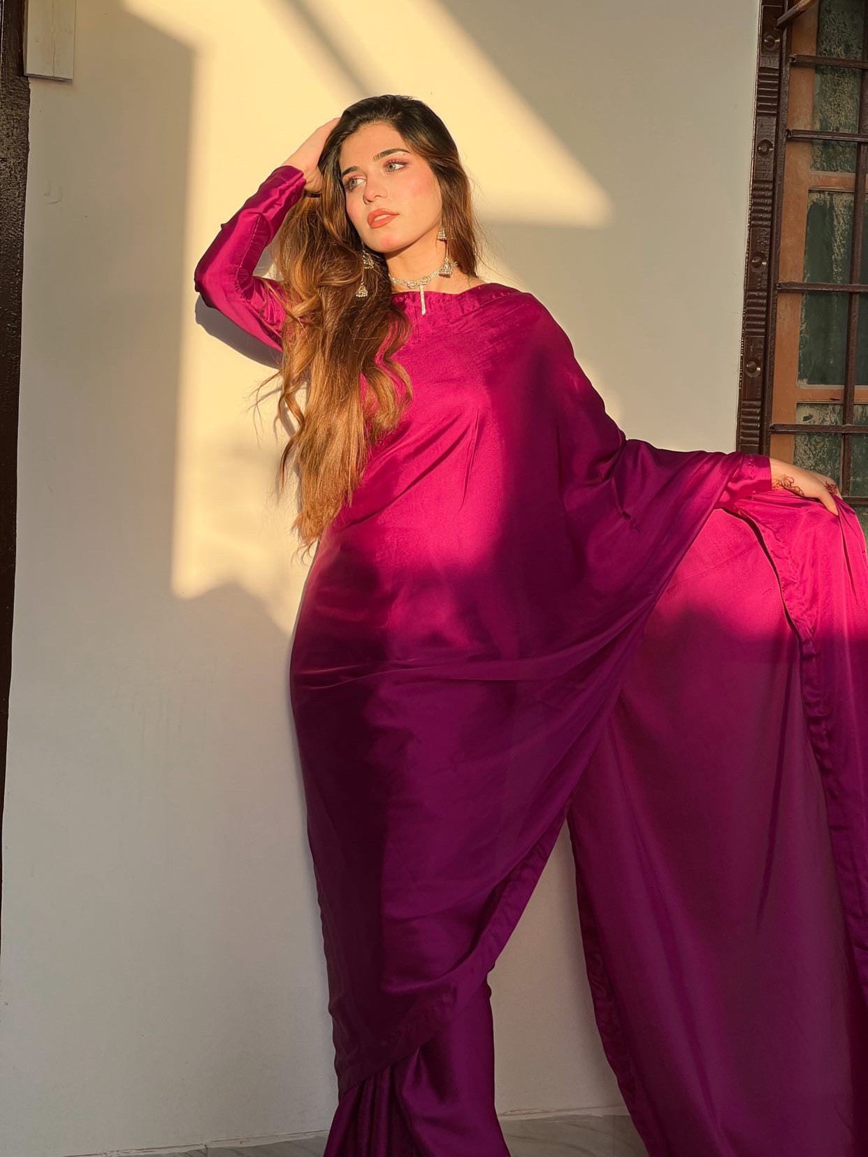 Magenta silk