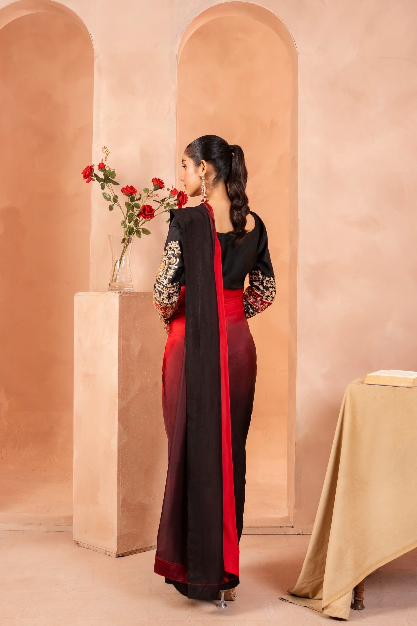 Ombre Saree | embroidered