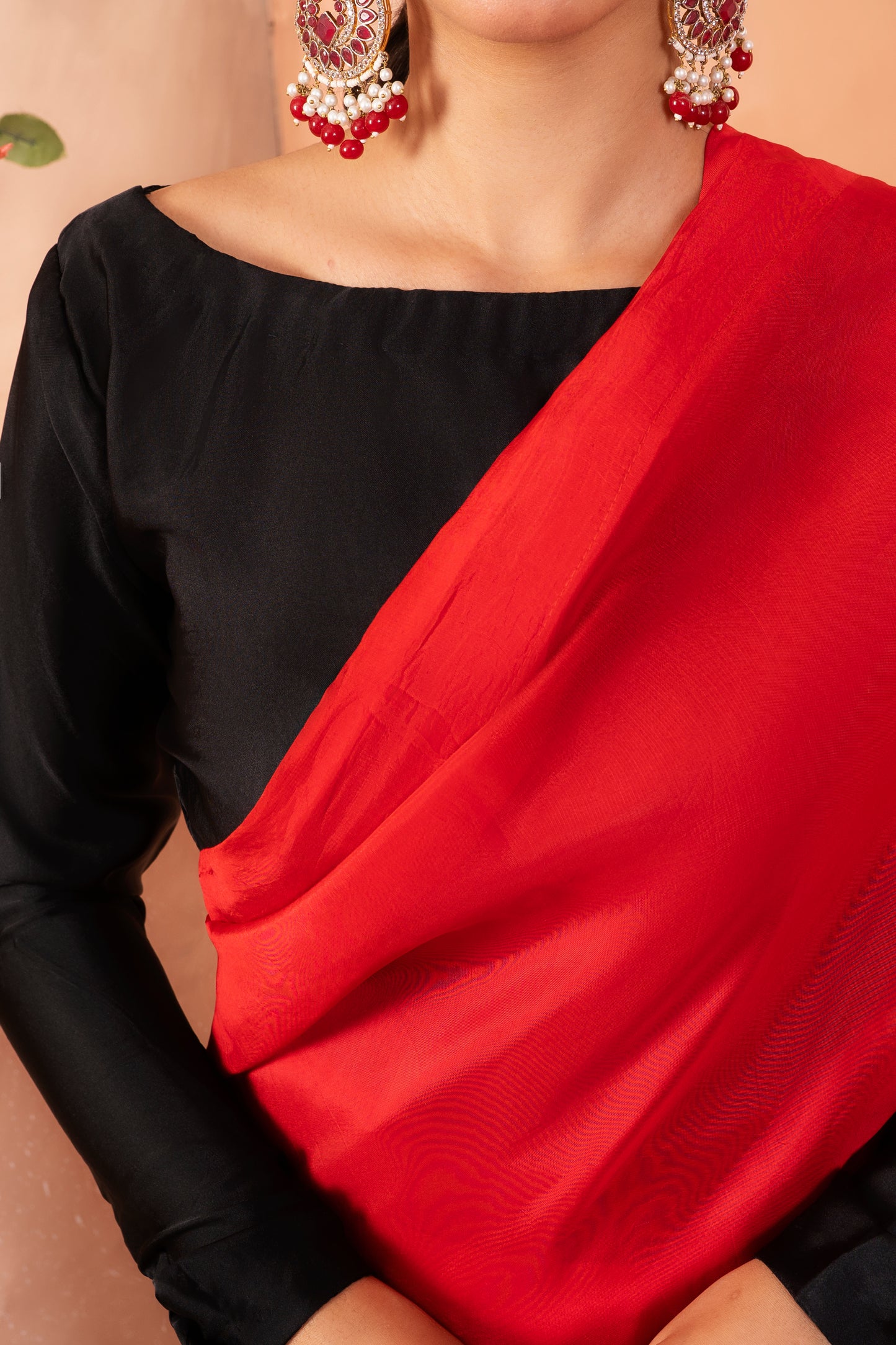 Ombre saree | Deep red to Black