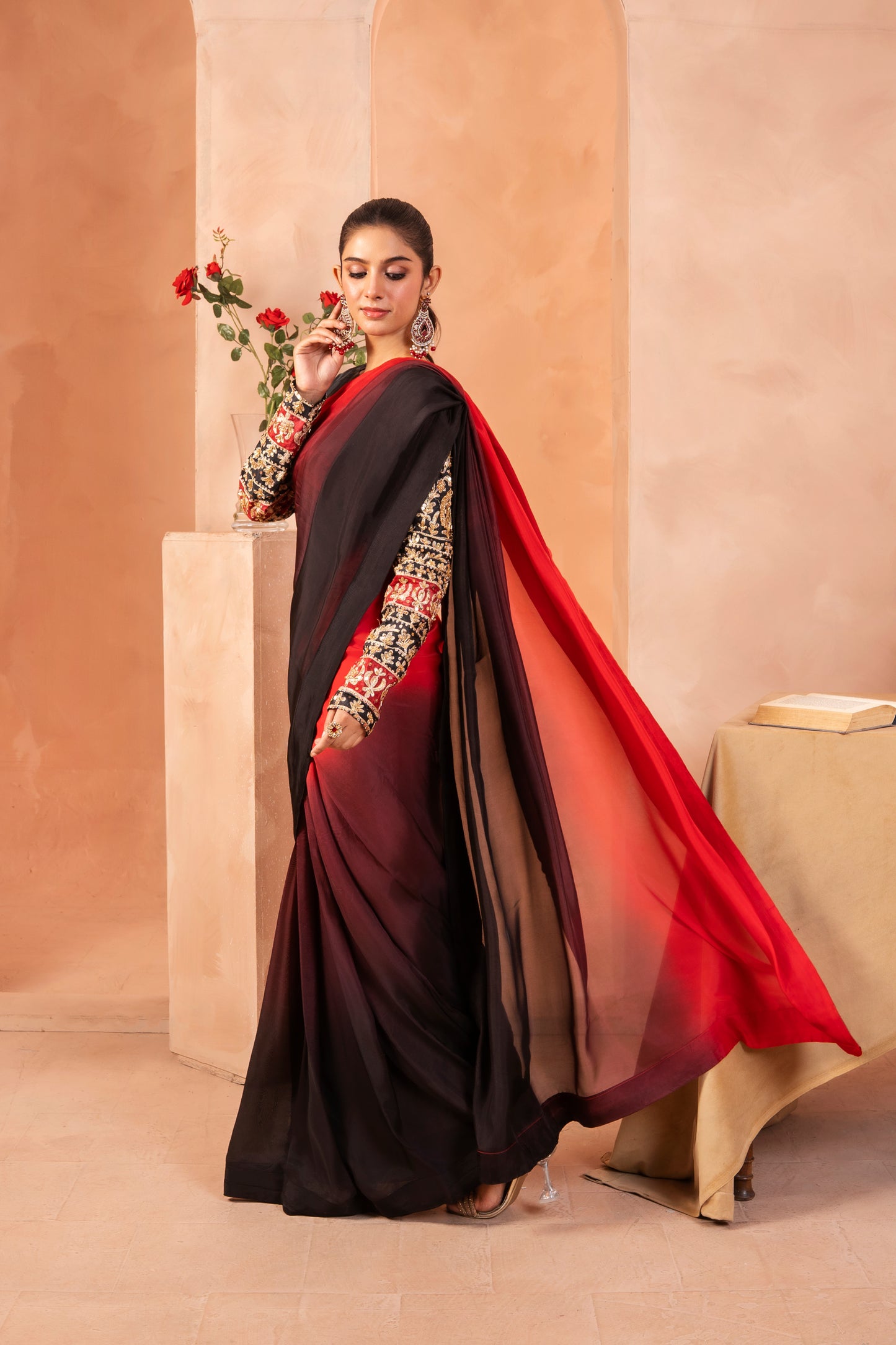 Ombre Saree | embroidered