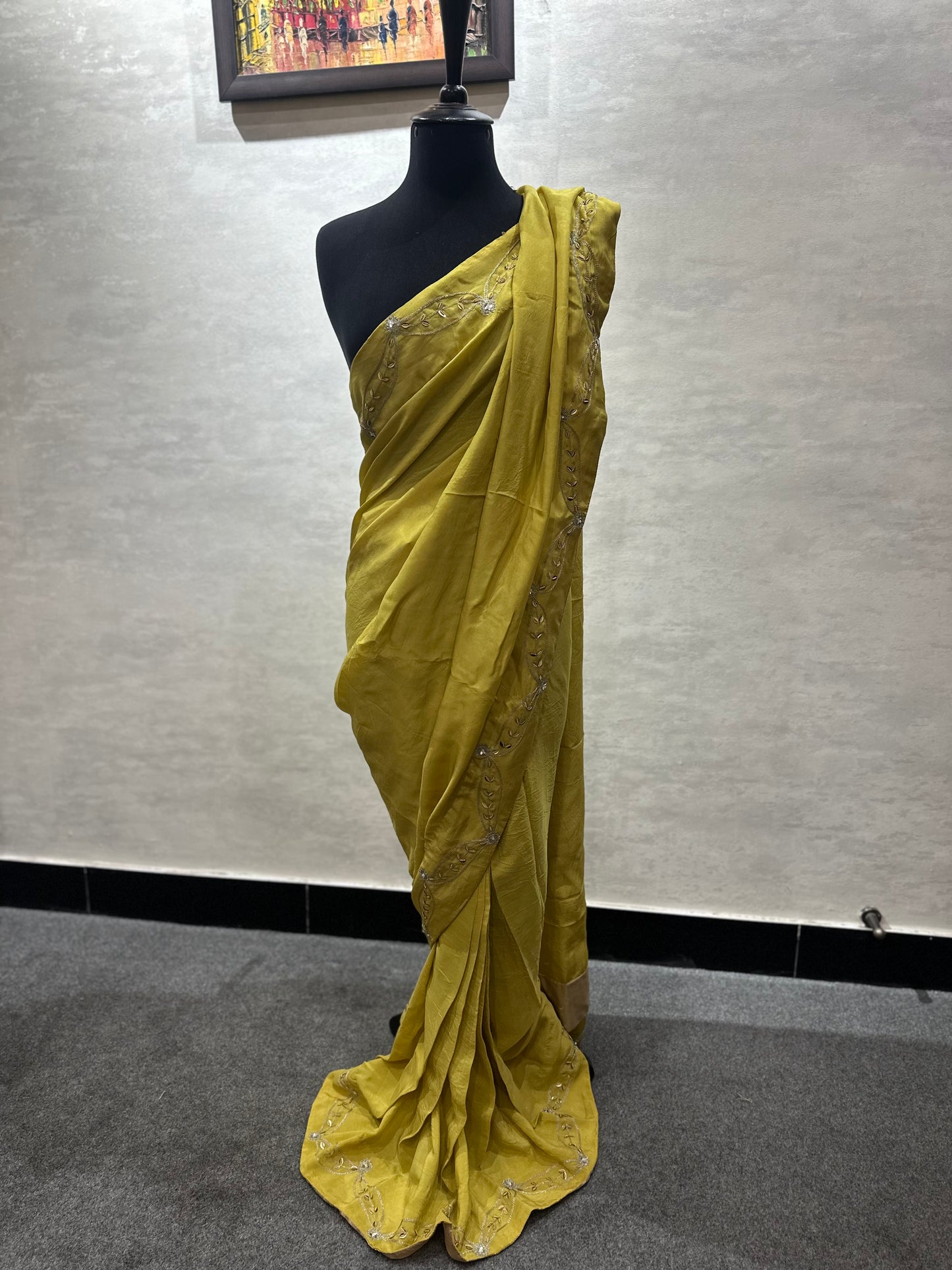 Georgette fabric Saree with Embroidered pallu