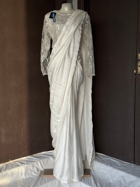 Shamoz silk saree | cut moti net blouse