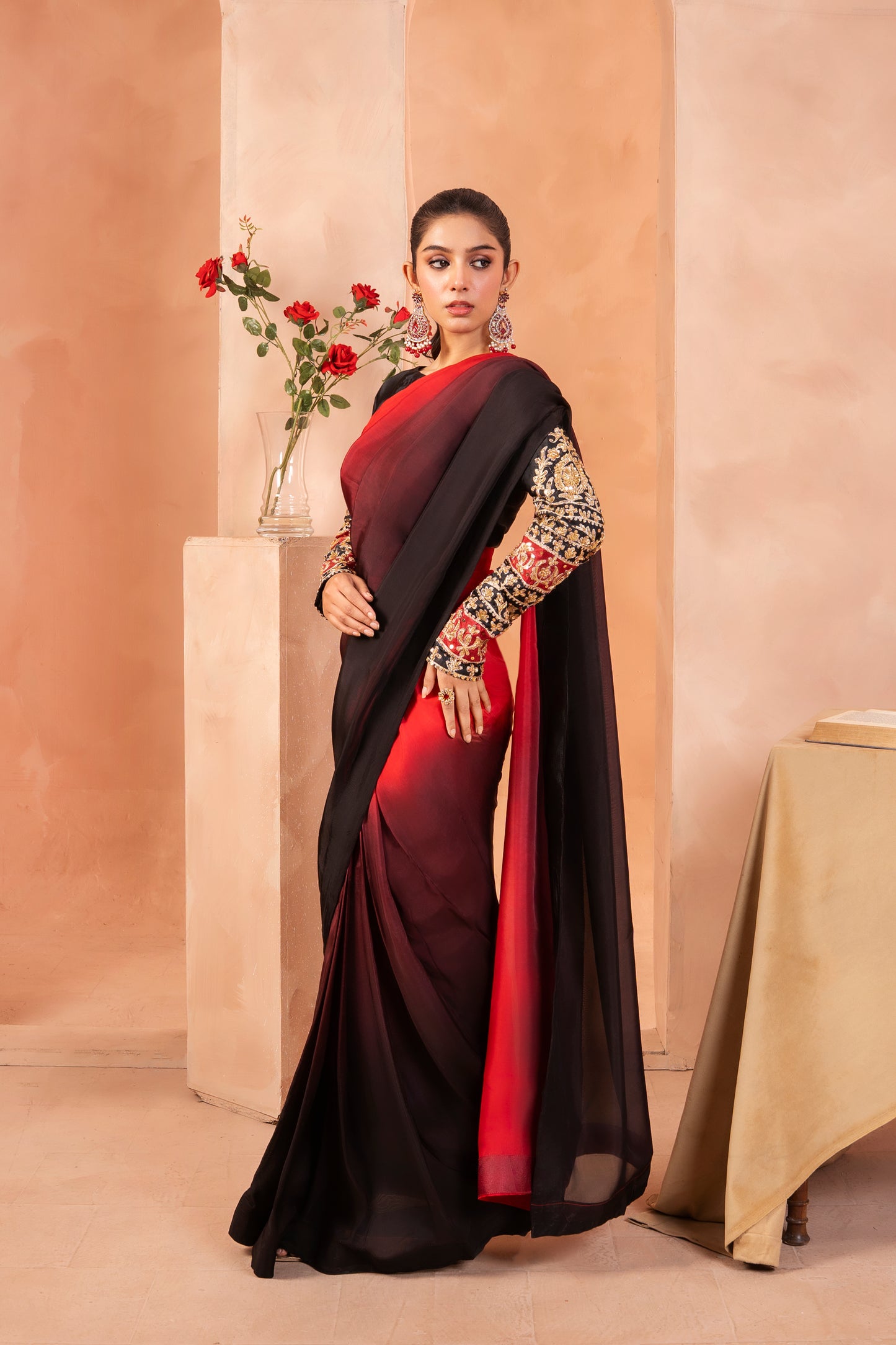 Ombre Saree | embroidered