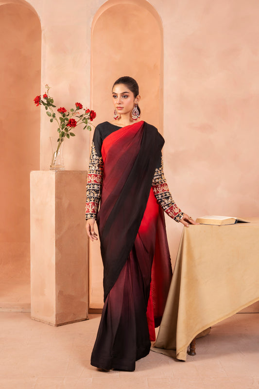 Ombre Saree | embroidered