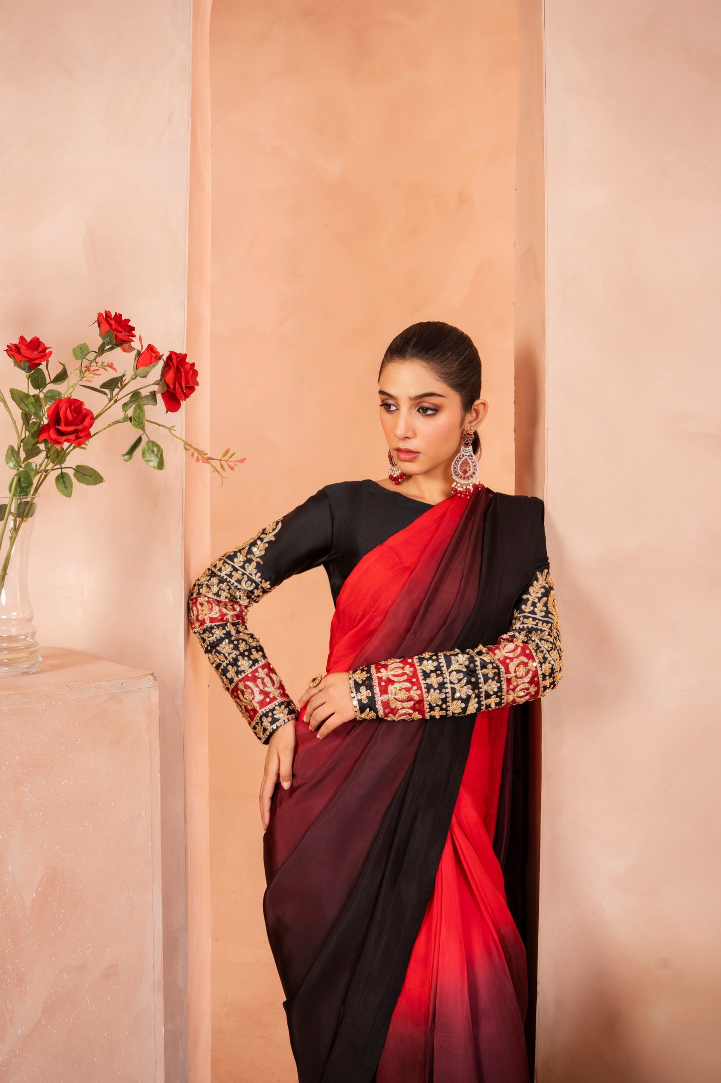 Ombre Saree | embroidered