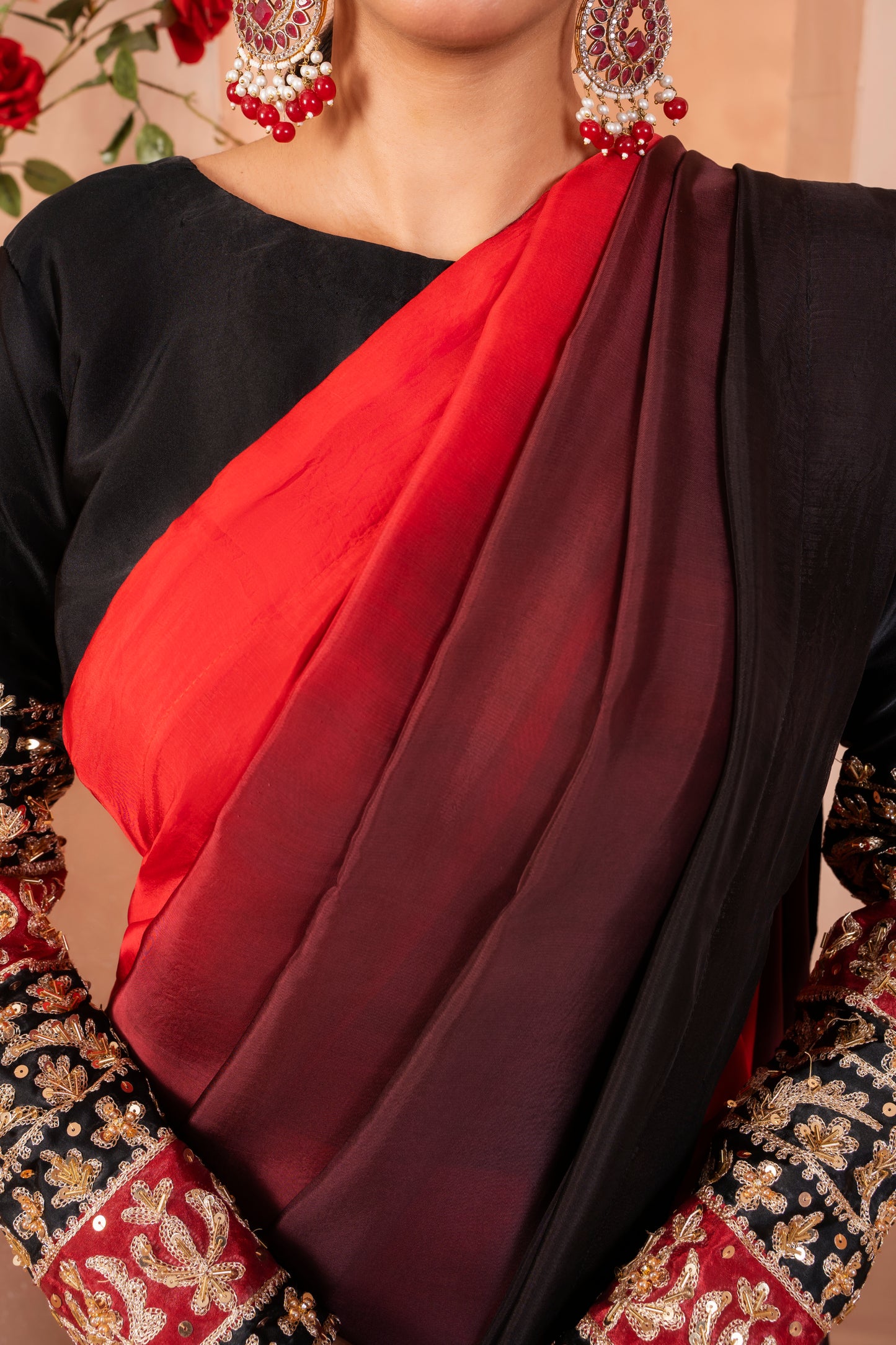 Ombre Saree | embroidered