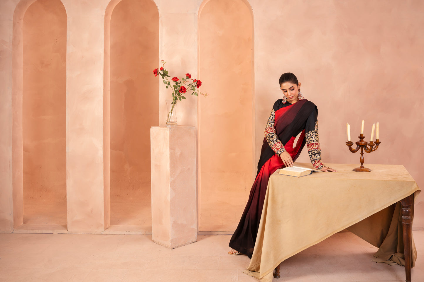 Ombre Saree | embroidered